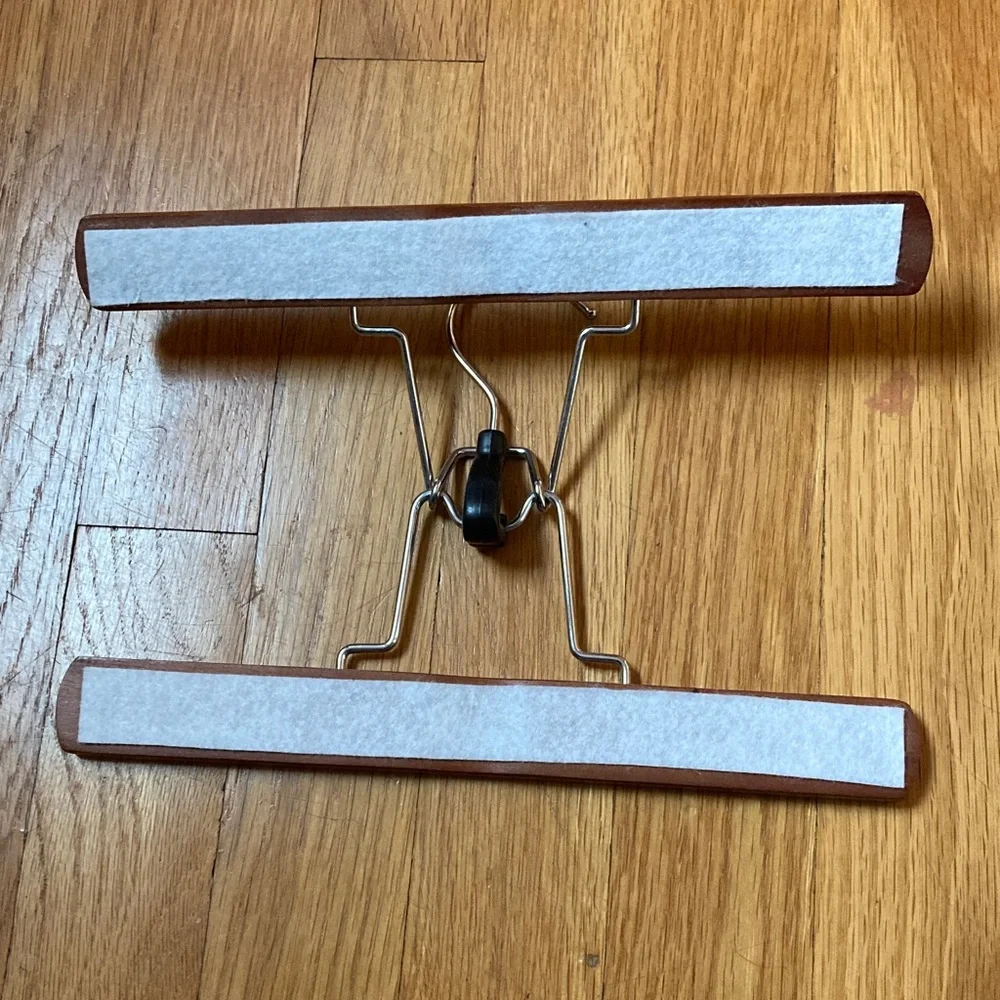 Wooden Pants Hangers with Metal Hooks - Set of 2